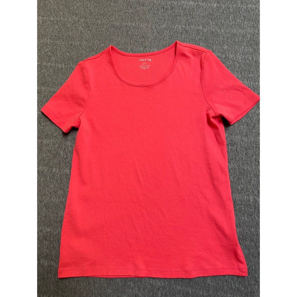 White Stag Womens Medium Pink Short Sleeve Scoop Neck 100% Cotton T-Shirt Tee